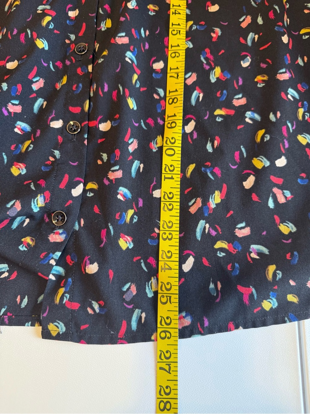 CAbi Black Confetti Print Button Blouse Office Siren medium 3423 - Picture 5 of 6